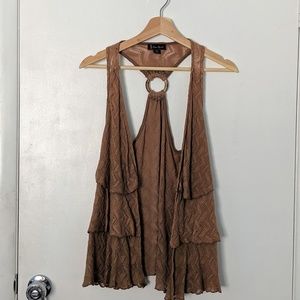 Boho brown crochet vest